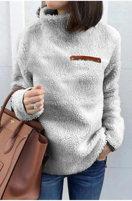 Ivyshape | Comfortable Fleece Turtleneck Jumper for Women